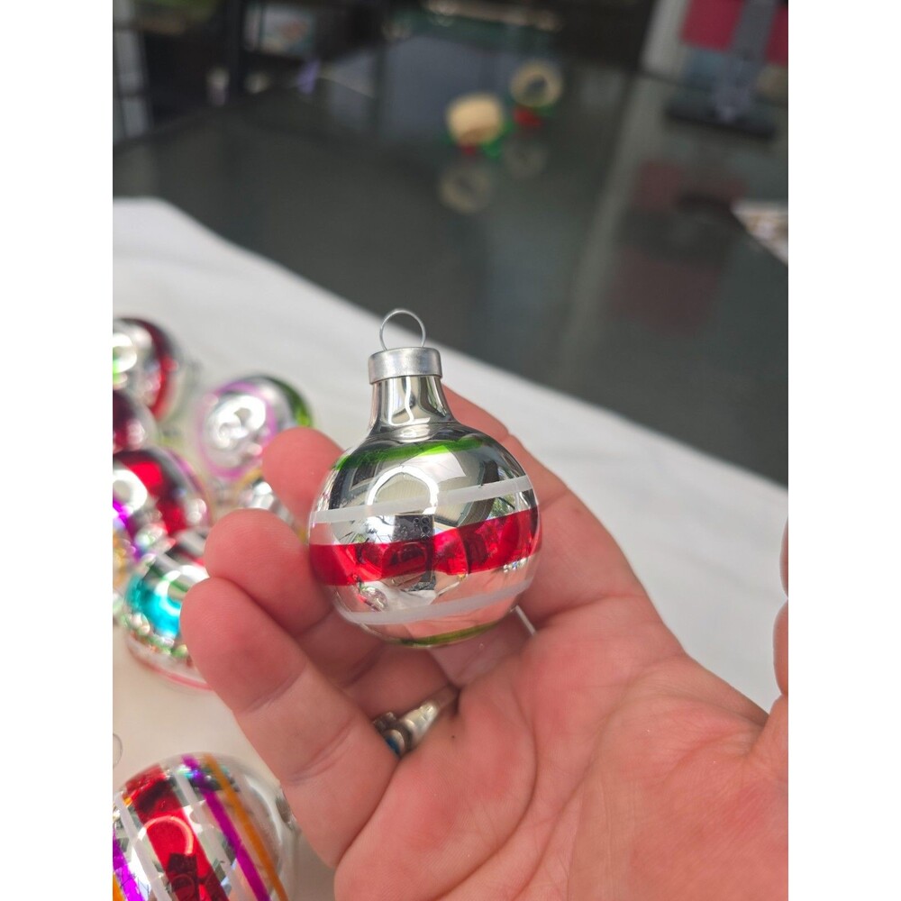 22 pc Kurt Adler - The Early Years - Mini Glass Reflector Ornaments 2" | Lot 2 - Picture 7 of 12